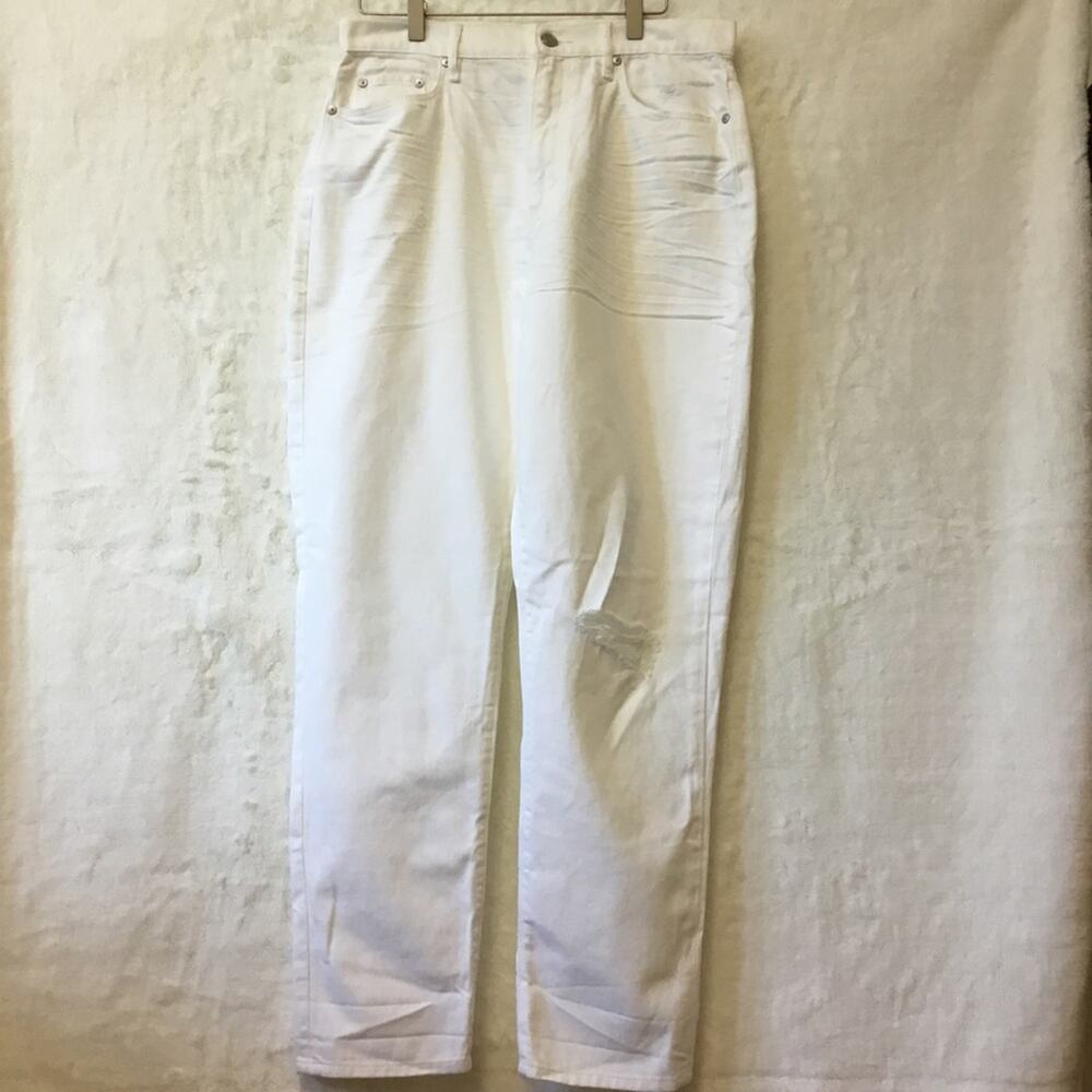 Loft White High Waist Boyfriend Jeans